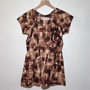 Marni Boxy-Cut Geometric Print Blouse